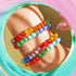 Regenbogen-Wrap | 925er Sterlingsilber | Massives Glühwürmchen-Glasarmband